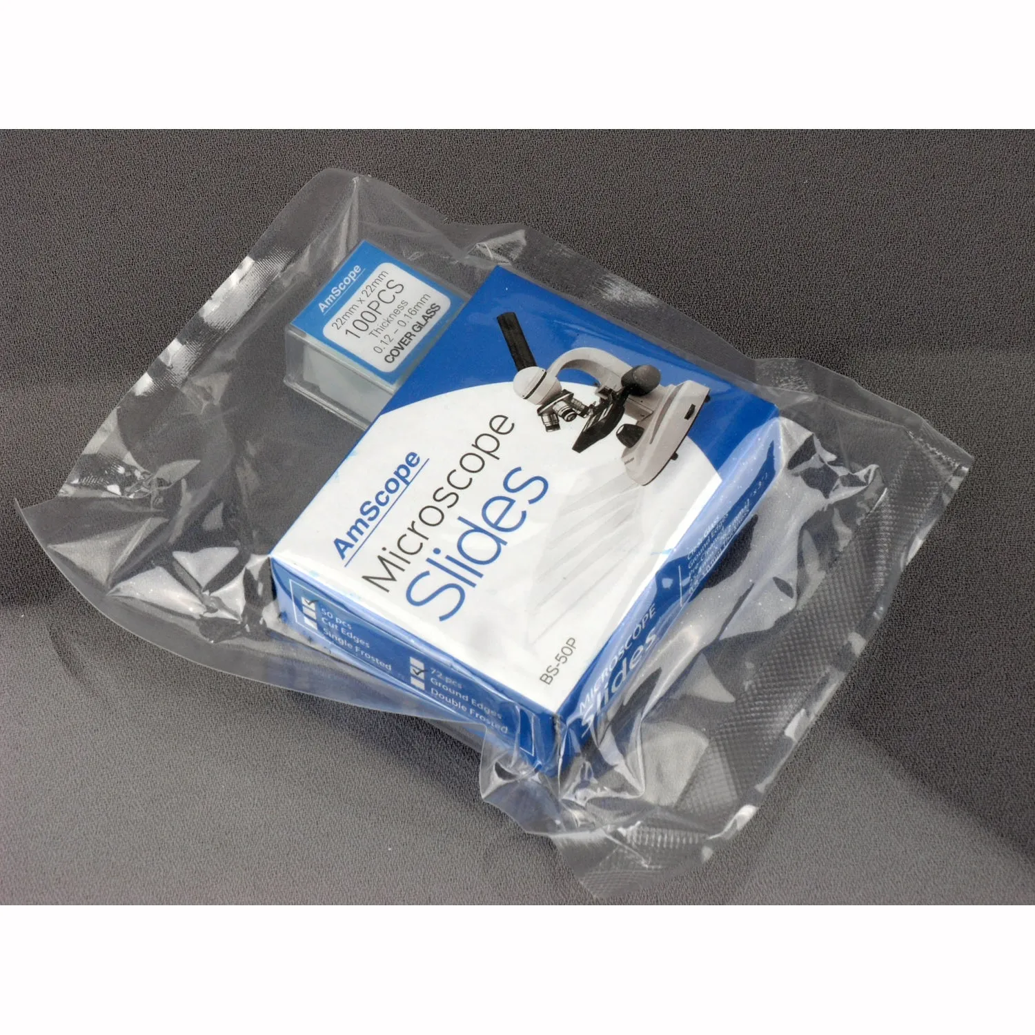 AmScope 50 Pre-Cleaned Blank Microscope Slides and 100 22x22mm Square Cover Glass
