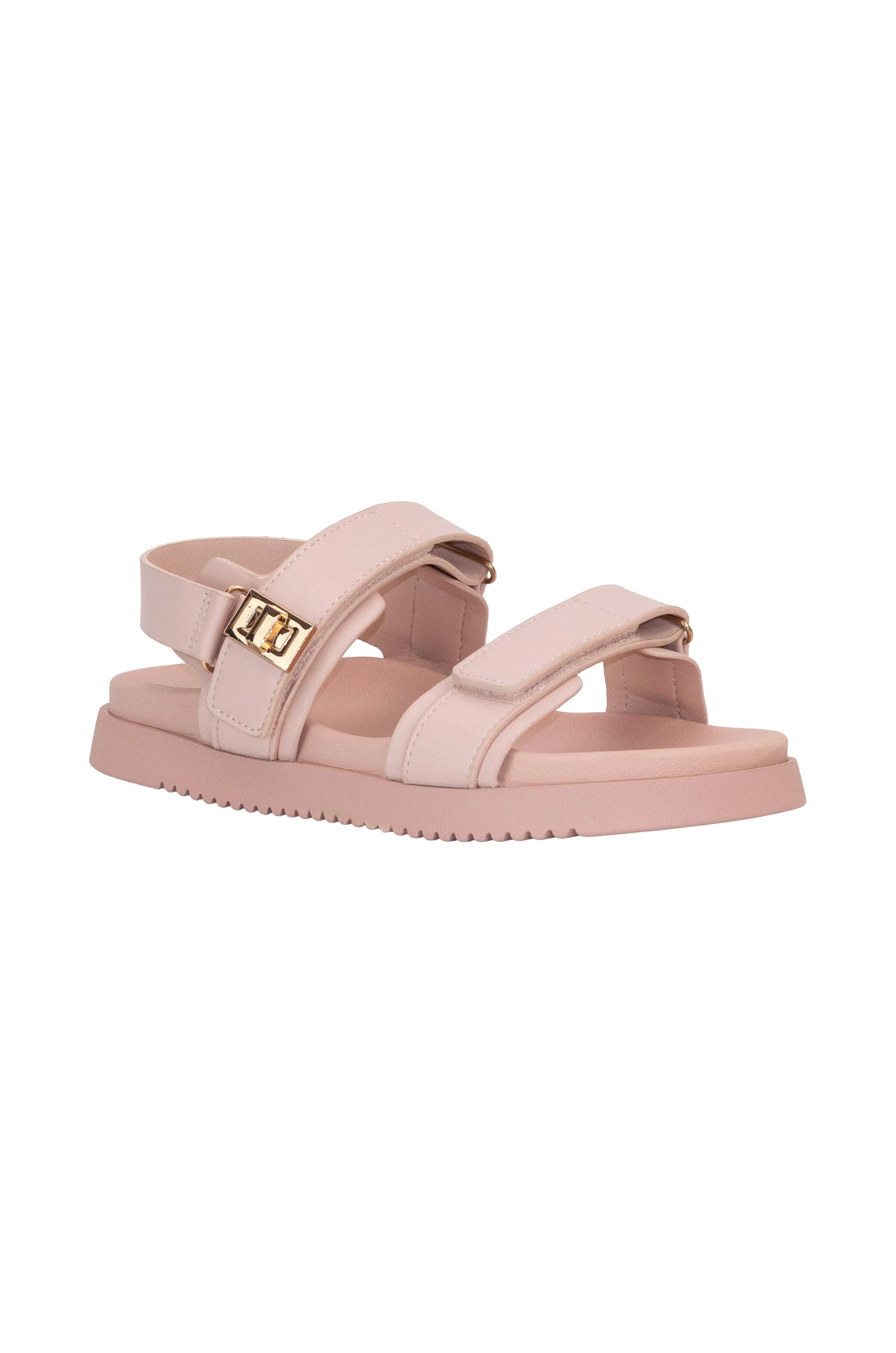 Daniela - Wide Friendly Adjustable Double Strap Flat Sandals