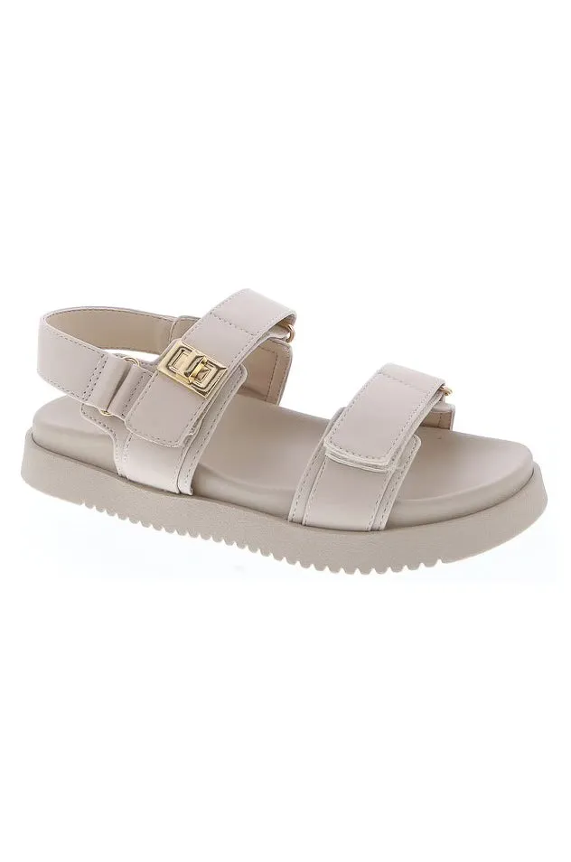 Daniela - Wide Friendly Adjustable Double Strap Flat Sandals