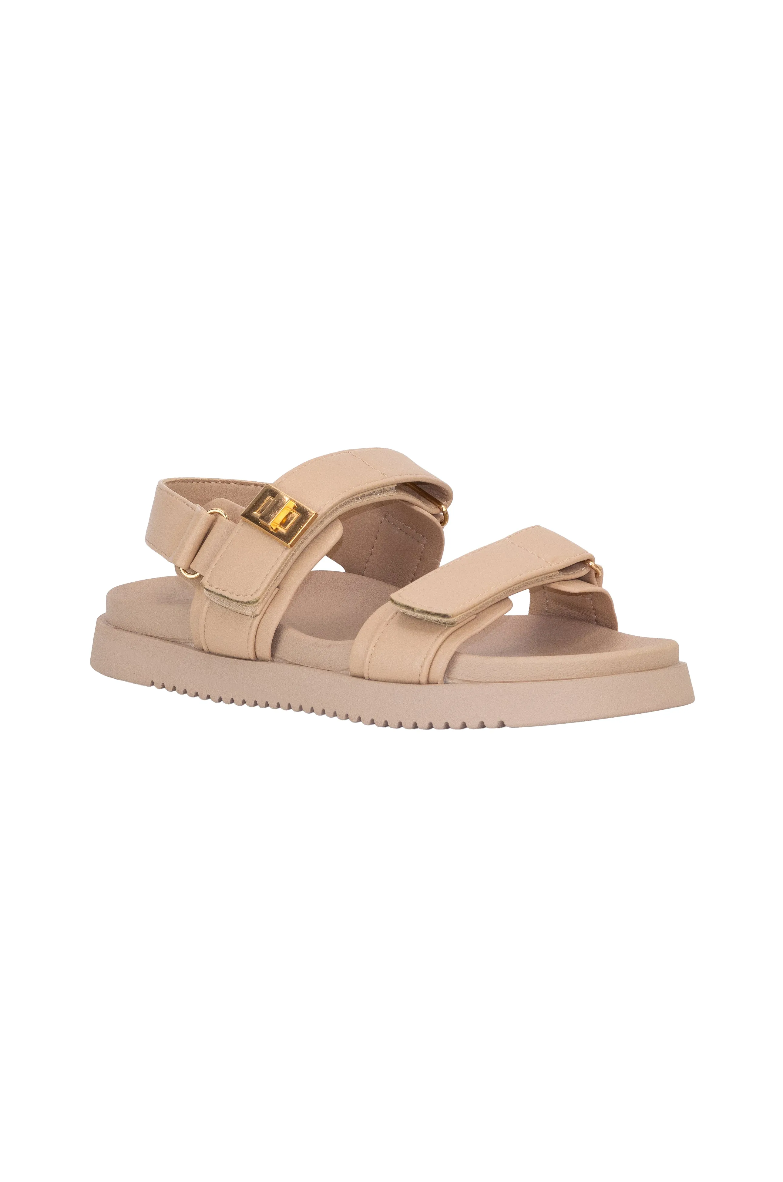 Daniela - Wide Friendly Adjustable Double Strap Flat Sandals