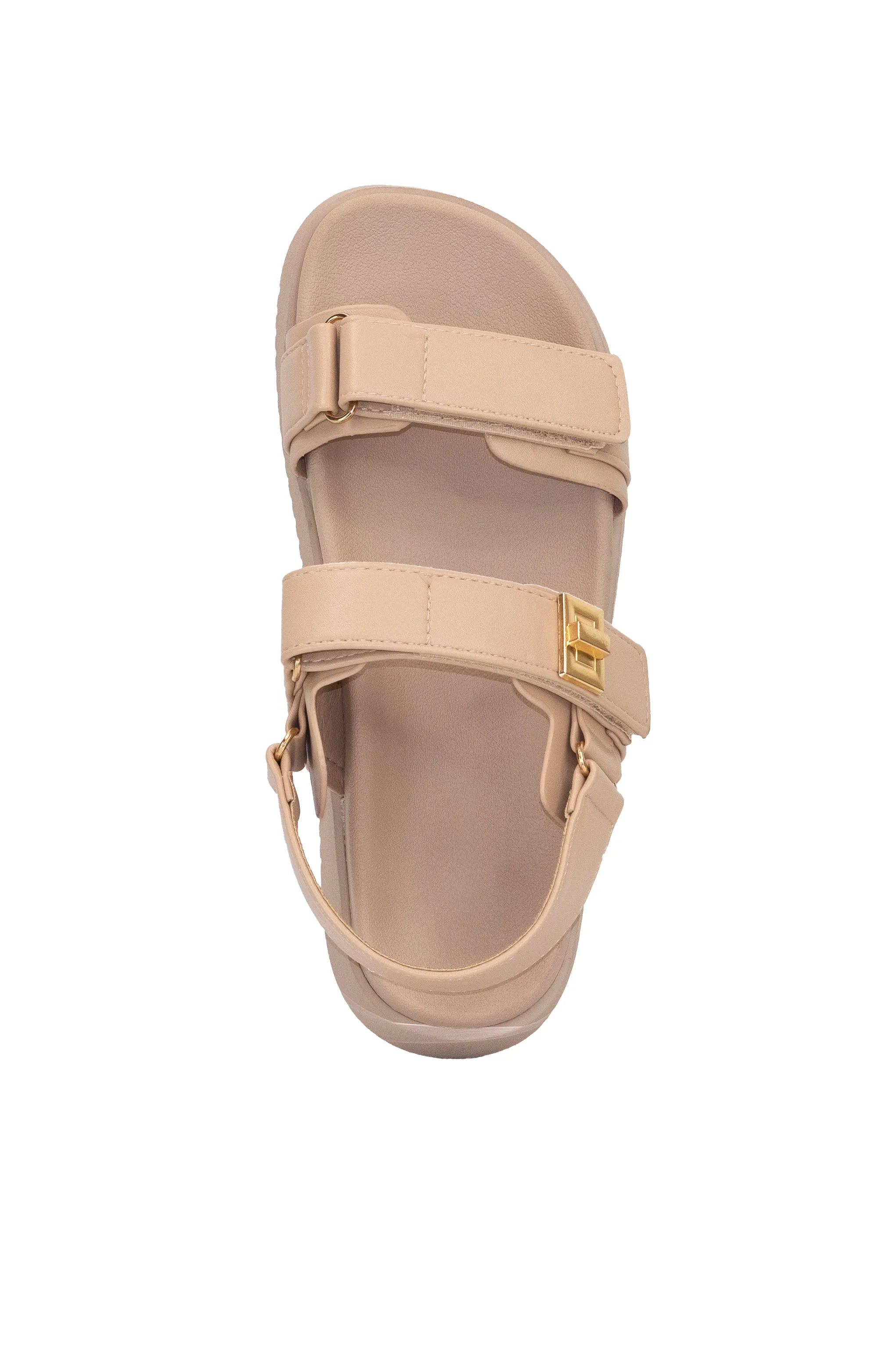 Daniela - Wide Friendly Adjustable Double Strap Flat Sandals