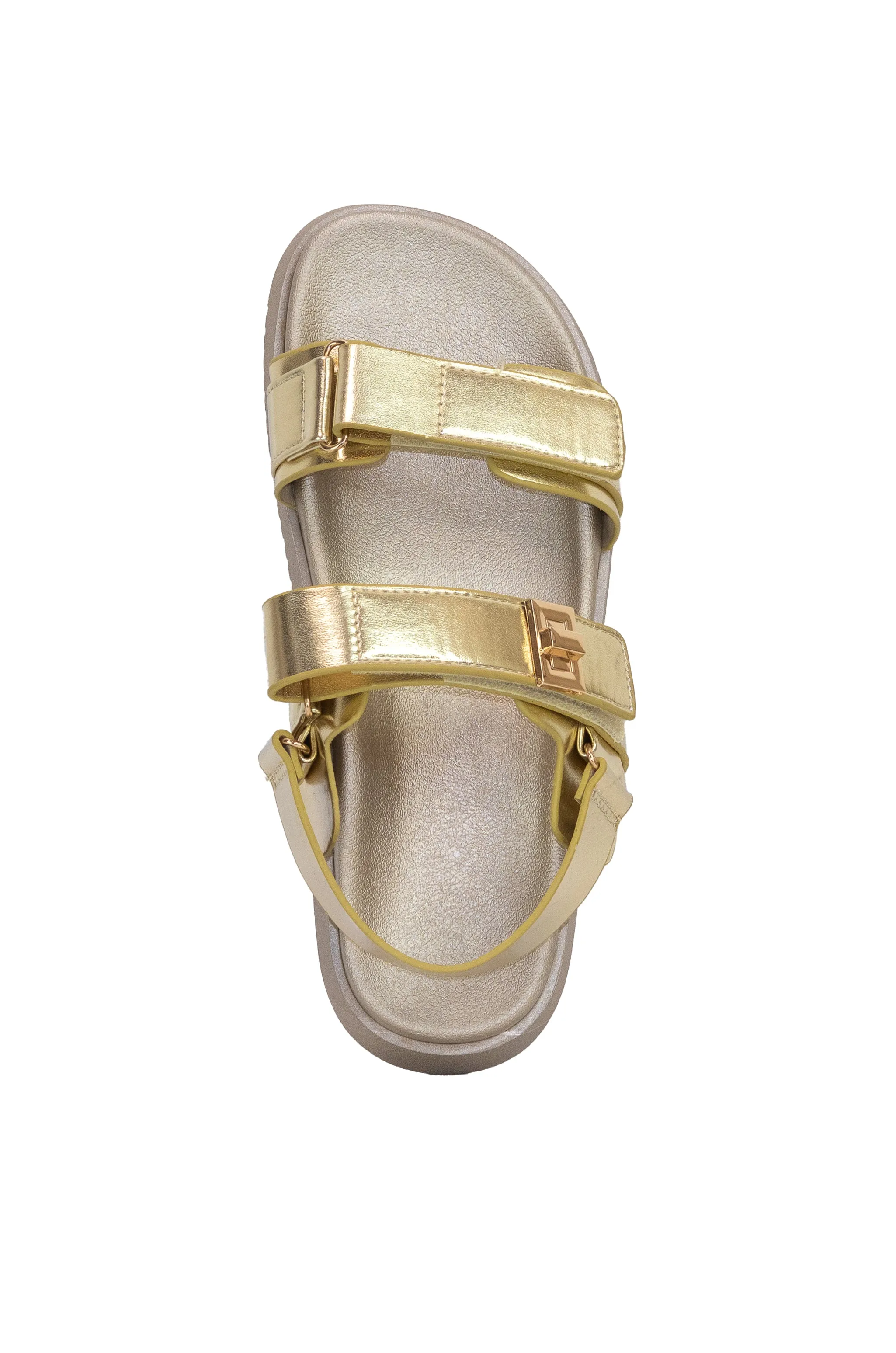 Daniela - Wide Friendly Adjustable Double Strap Flat Sandals