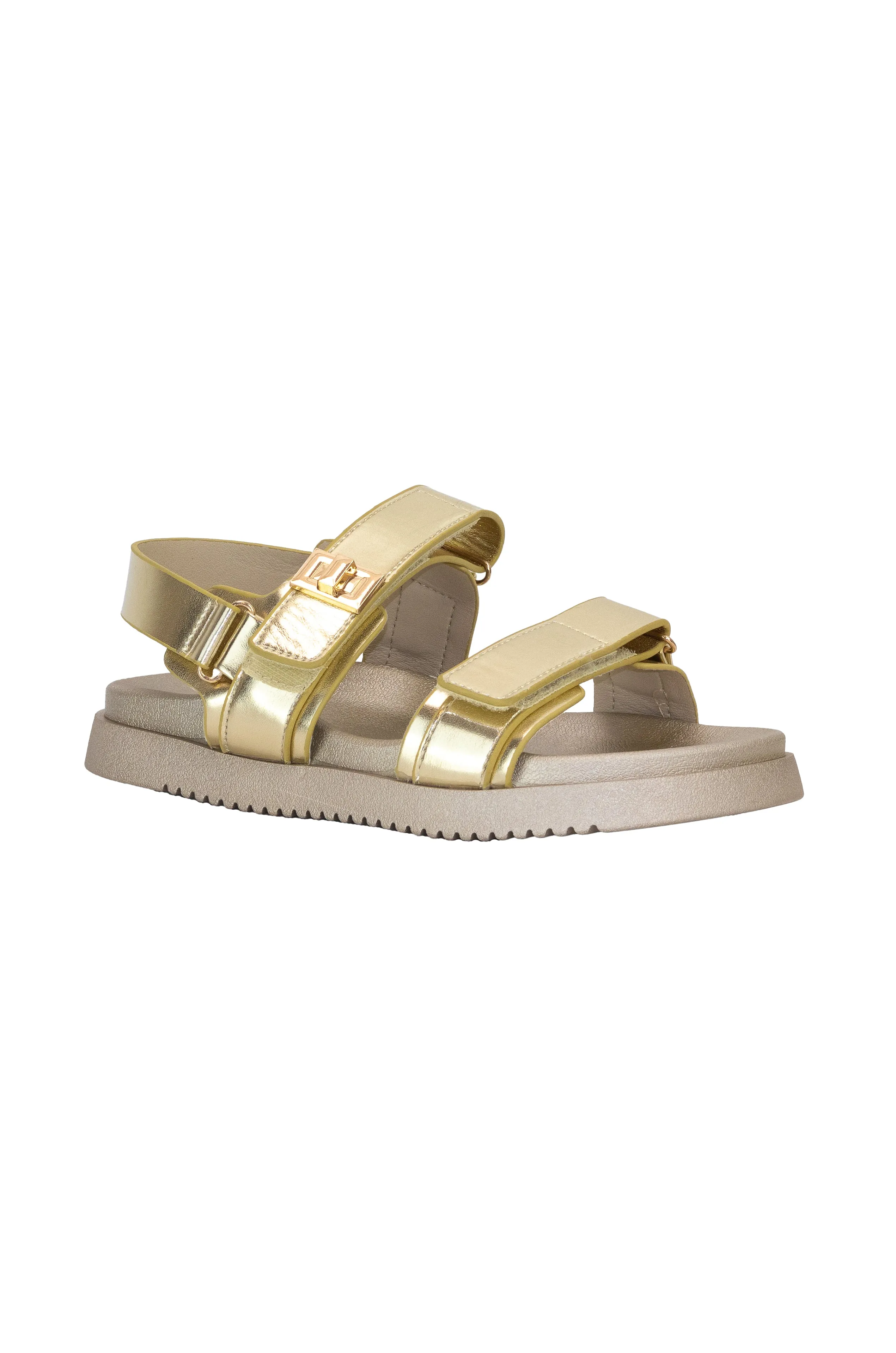Daniela - Wide Friendly Adjustable Double Strap Flat Sandals