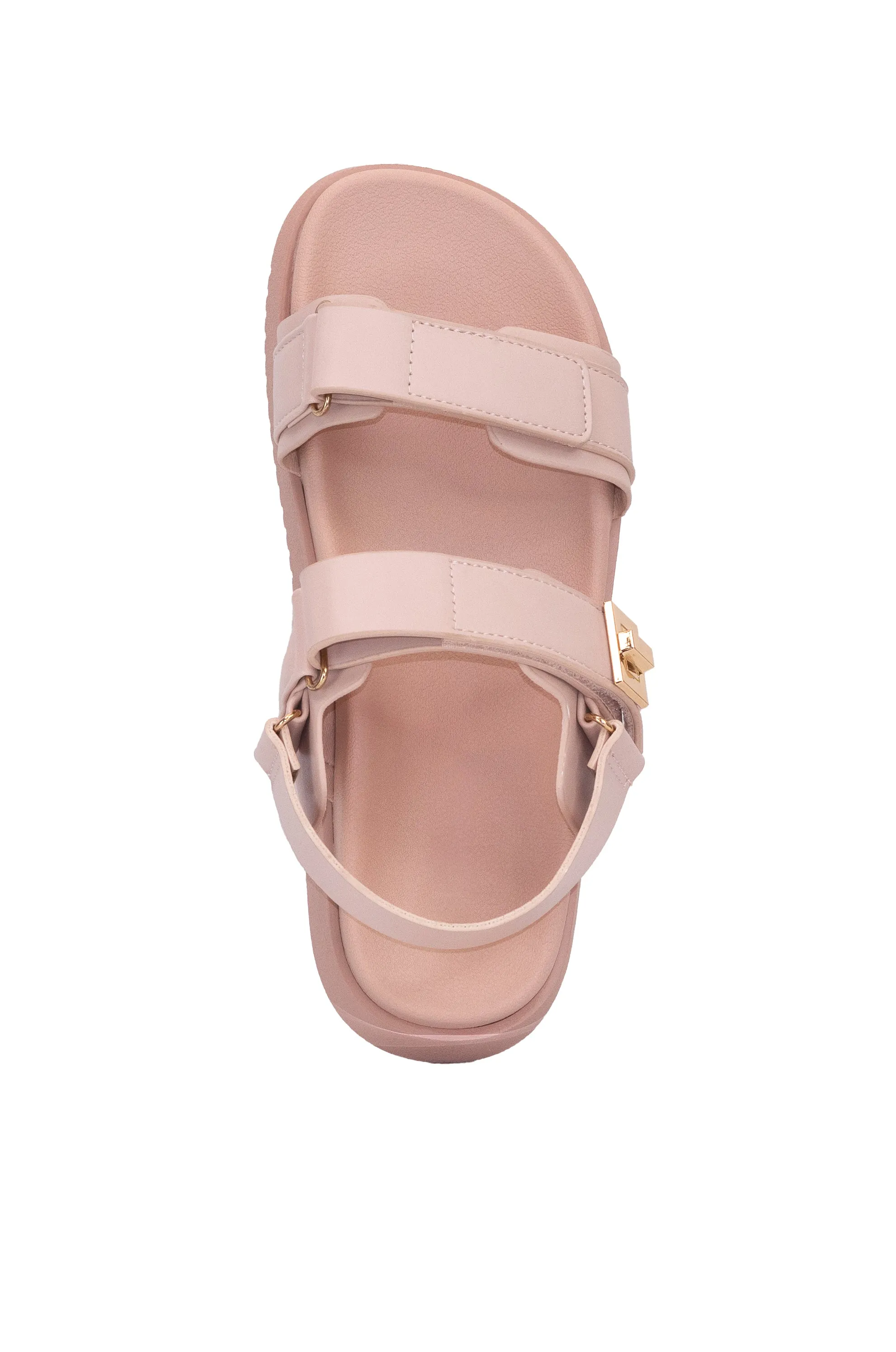 Daniela - Wide Friendly Adjustable Double Strap Flat Sandals