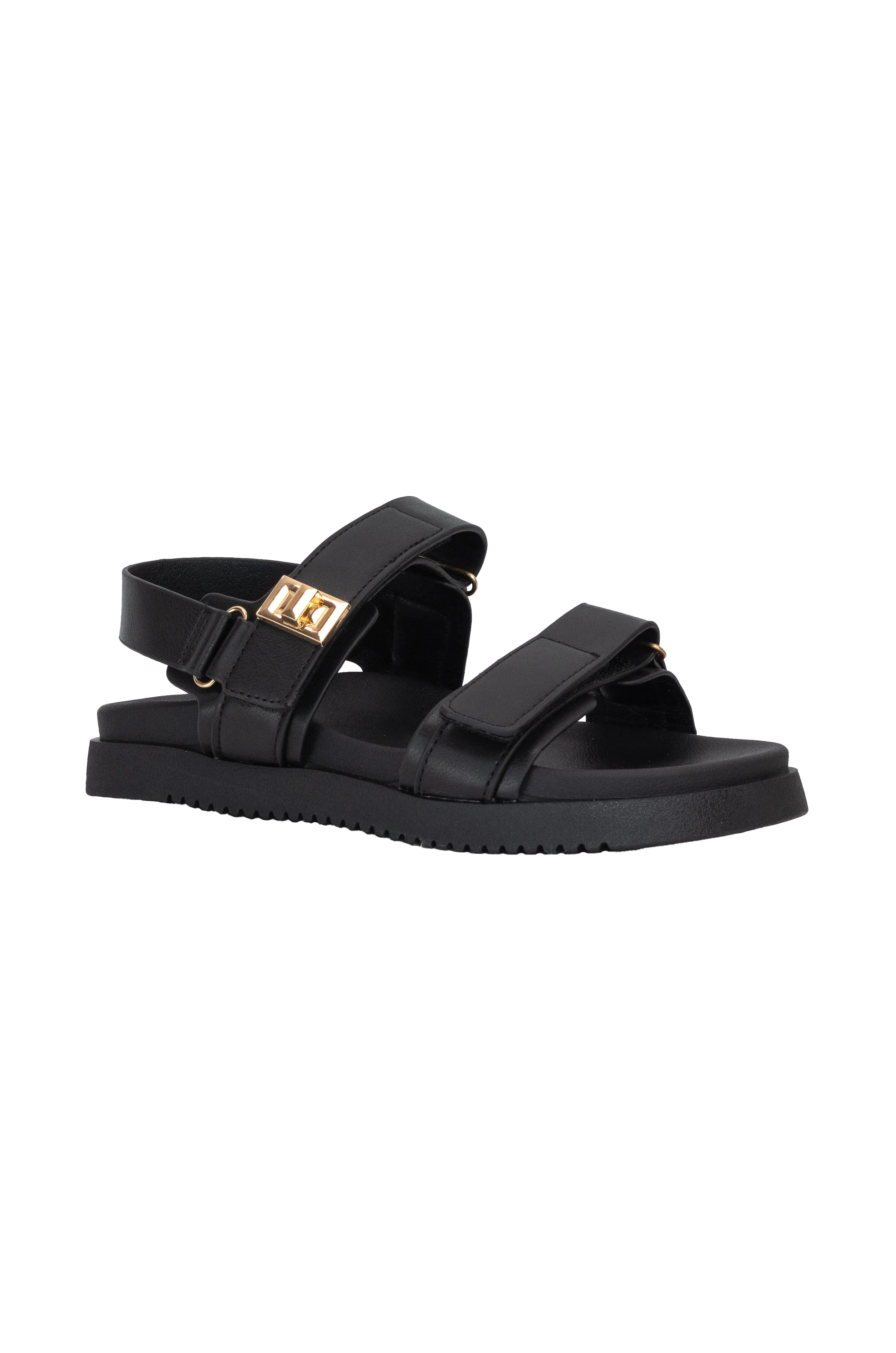 Daniela - Wide Friendly Adjustable Double Strap Flat Sandals