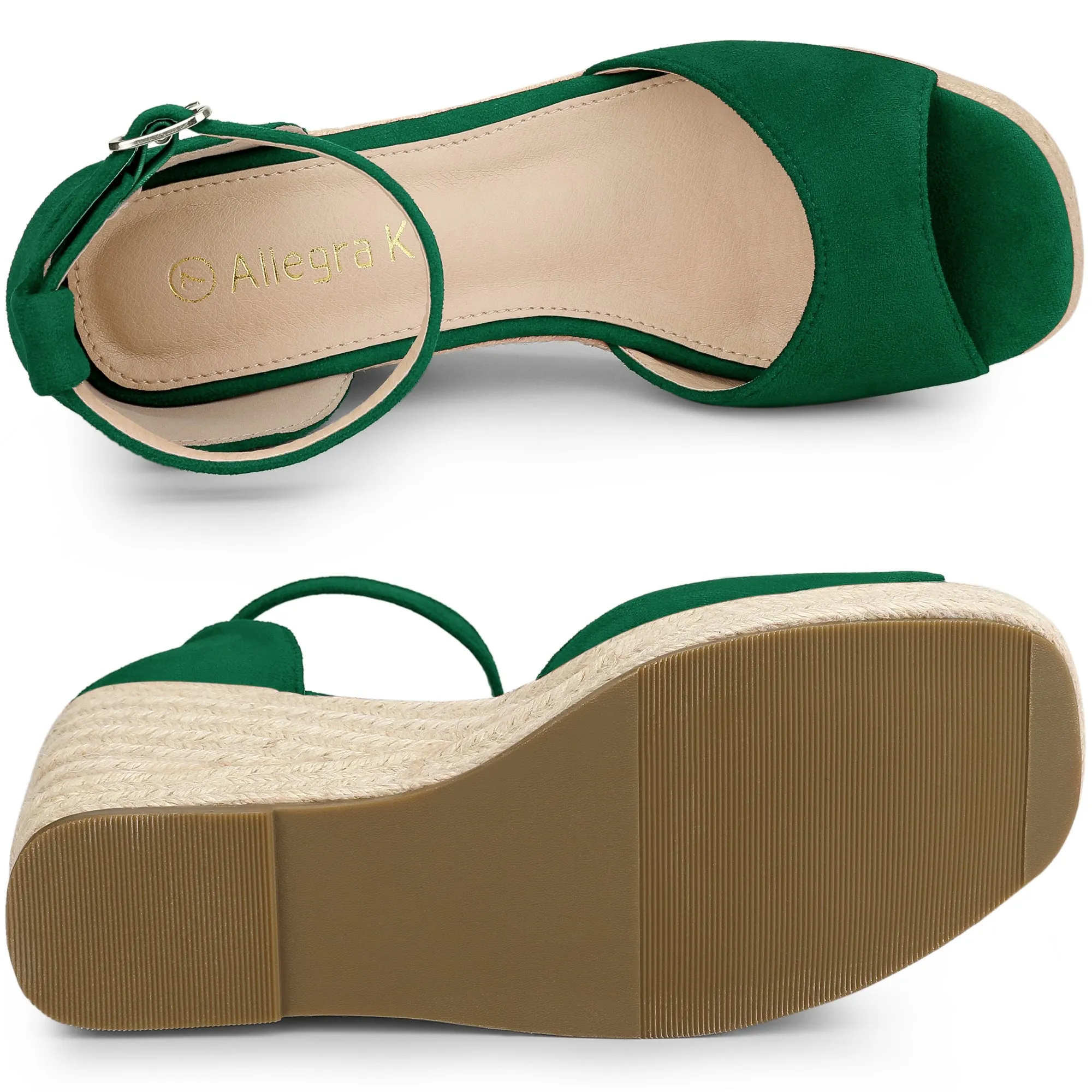 Espadrille Platform Ankle Strap Wedge Heel Sandals