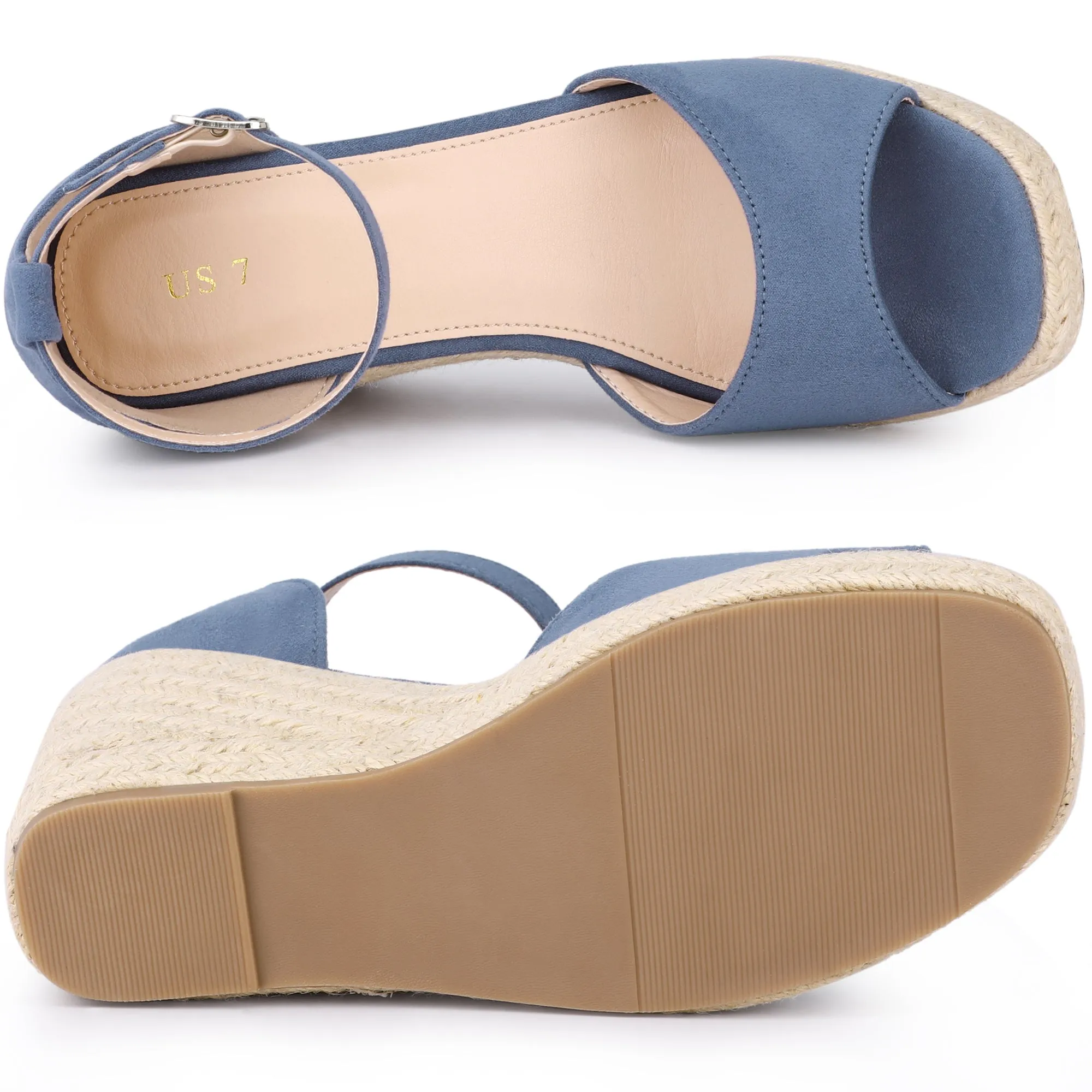Espadrille Platform Ankle Strap Wedge Heel Sandals