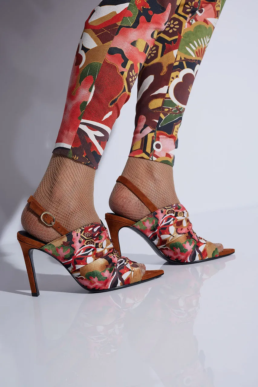 Reen Ikebana Silk Open Toe Sling
