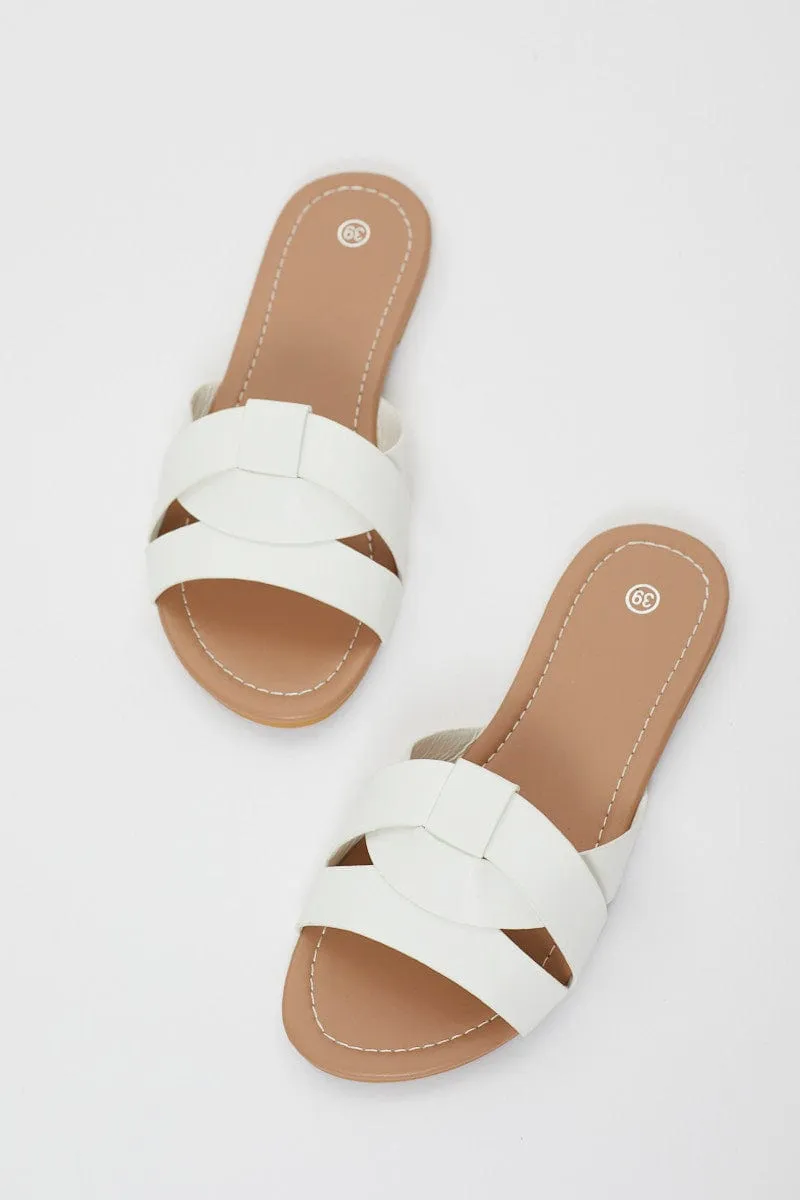 White Cut Out Flat Sliders